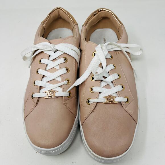 Liz Claiborne Metallic Tip Sneaker Fashion Casual Dusty Rose Lace Up - 10 - Picture 2 of 6